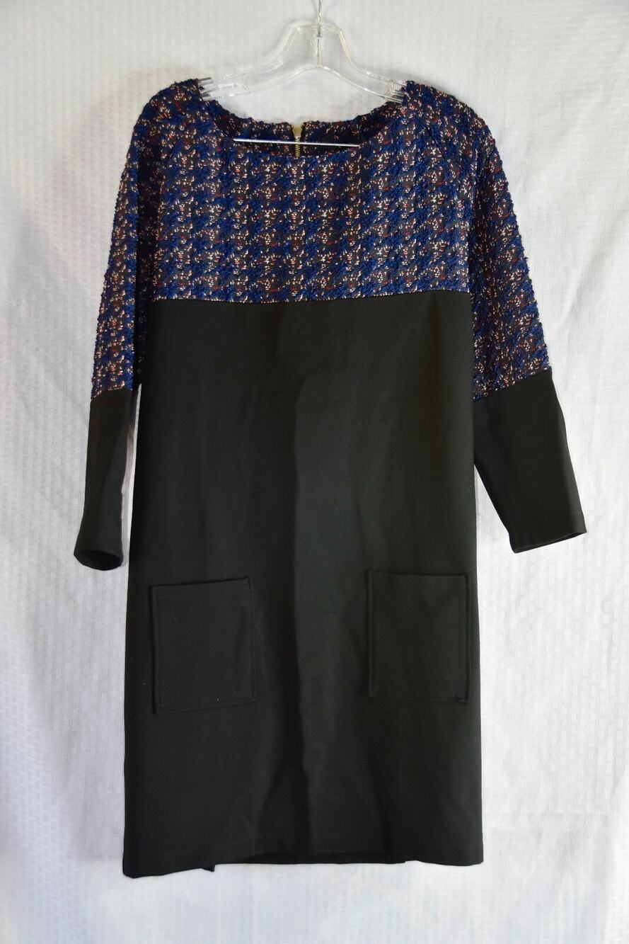 RUTI NAVY AND BLACK BOUCLE TWEED DRESS NEW!!!